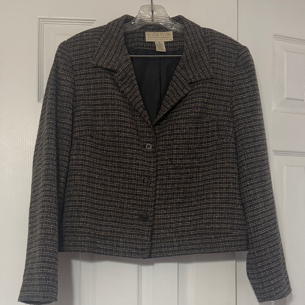 Norton McNaughton Black and Brown Blazer Size US 14